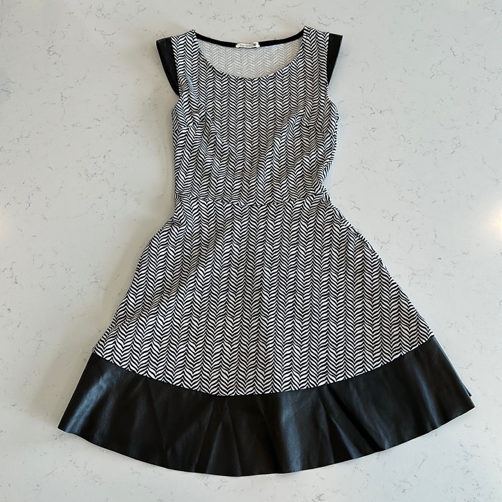 Soprano Brand Dress with Leather Detail